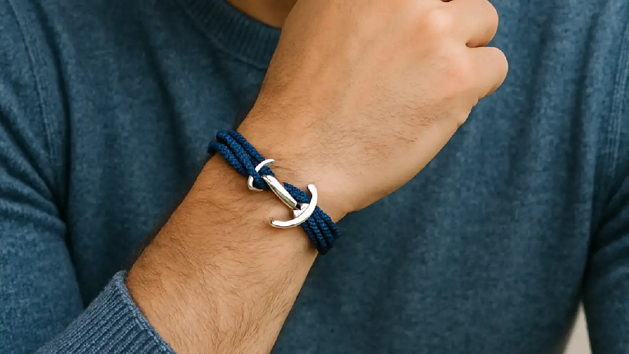 Cadeaux Noel Bracelet Ancre Homme