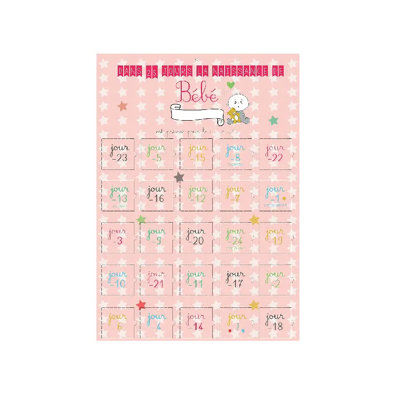 Calendrier de l&rsquo;avent Naissance de bébé Garçon & Fille
