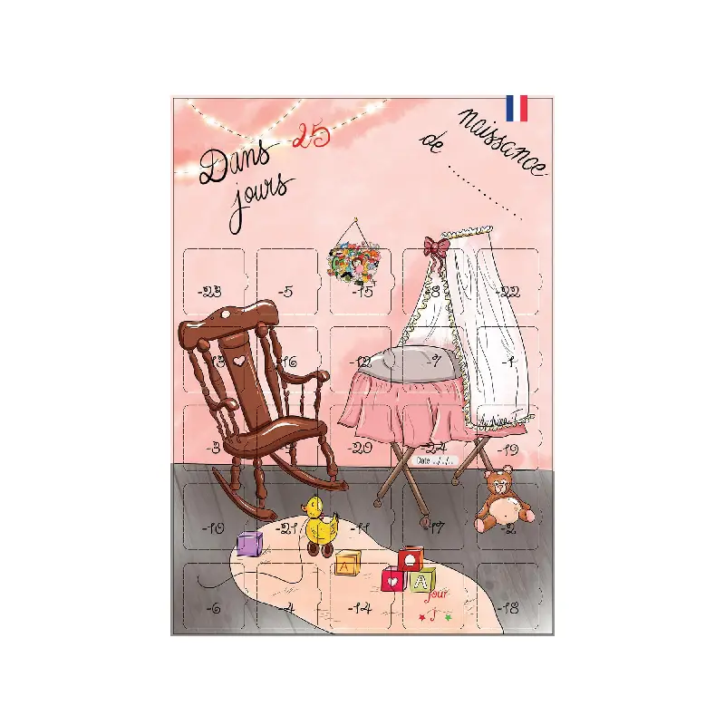 Calendrier cadeau naissance Compte à rebours