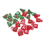 Calendrier de l'Avent 24 chiffres bois sur feutrine #1