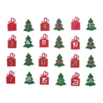 Calendrier de l'Avent 24 chiffres bois sur feutrine #2