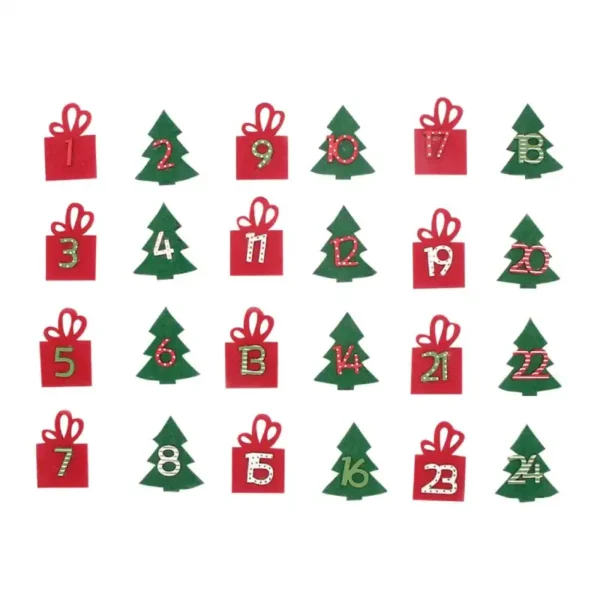 Calendrier de l'Avent 24 chiffres bois sur feutrine #2