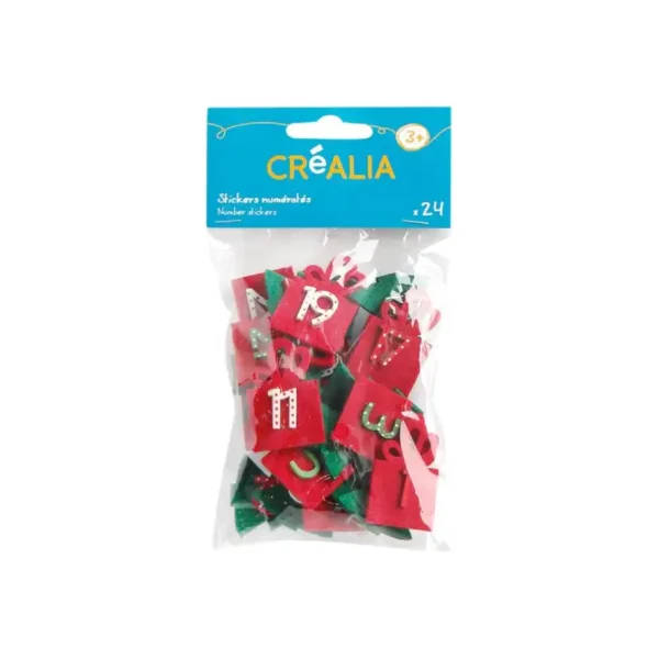 Calendrier de l'Avent 24 chiffres bois sur feutrine #4