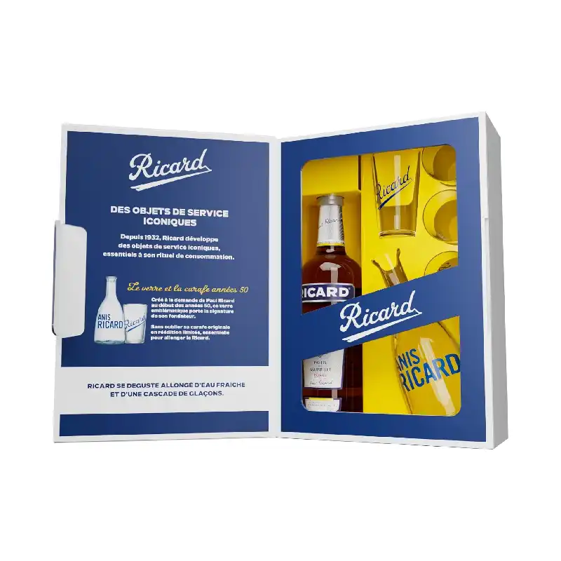 Coffret RICARD Pastis de Marseille Années 50 Verre
