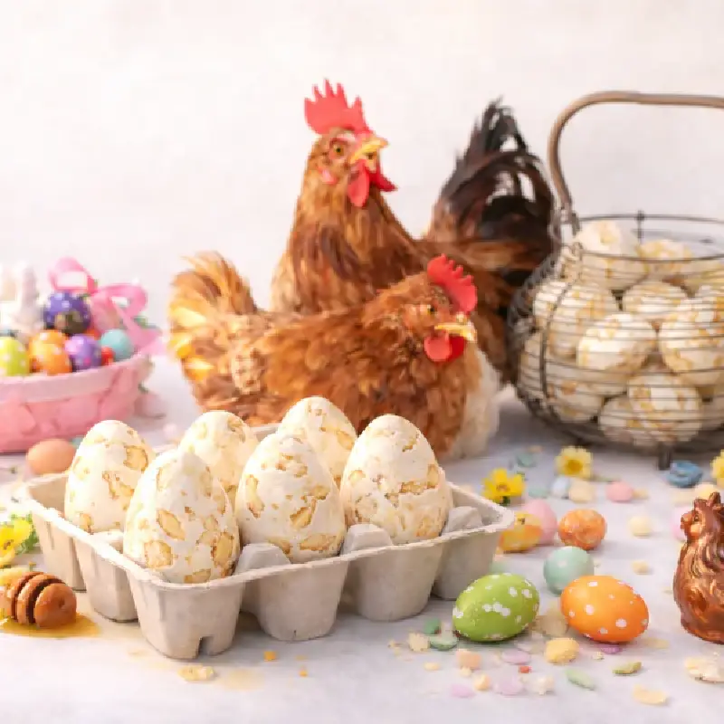 Idée Cadeau Boîte de 6 œufs de nougat blanc