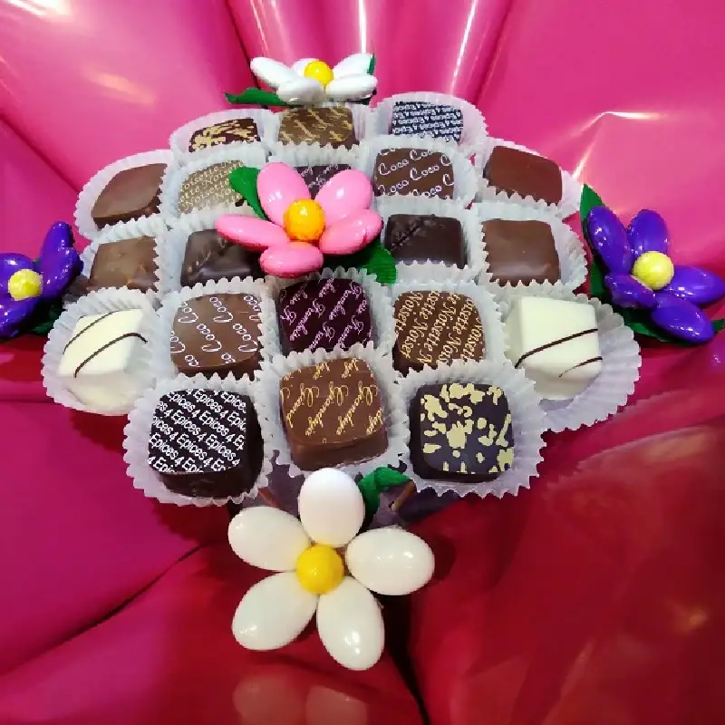 Idée Cadeau Bouquet de chocolats marguerites dragées
