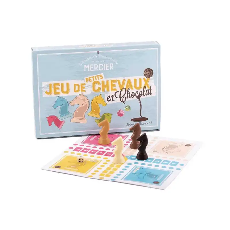 Idée Cadeau Noël Jeu des petits chevaux en chocolat