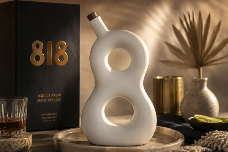 Idée Cadeau Tequila 818 Anejo Eight Reserve bouteille céramique