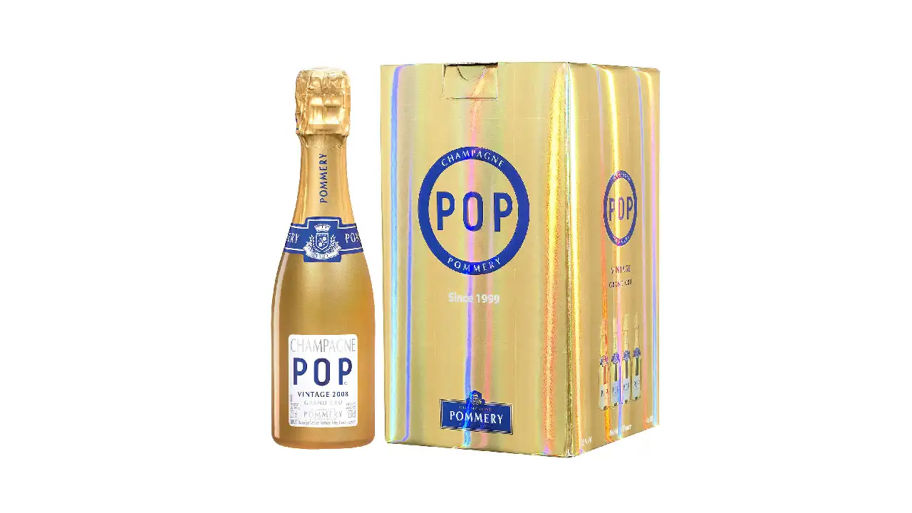 Idée cadeau Champagne Gold Pop Vintage Pommery étui 4 quarts