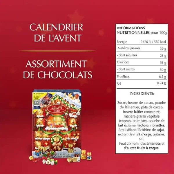 LINDT TEDDY Calendrier de l'Avent 170g 2025 #1