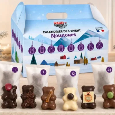 Les petits Bonheur Calendrier de l'Avent Nounours Chocolat 2026 Menthe