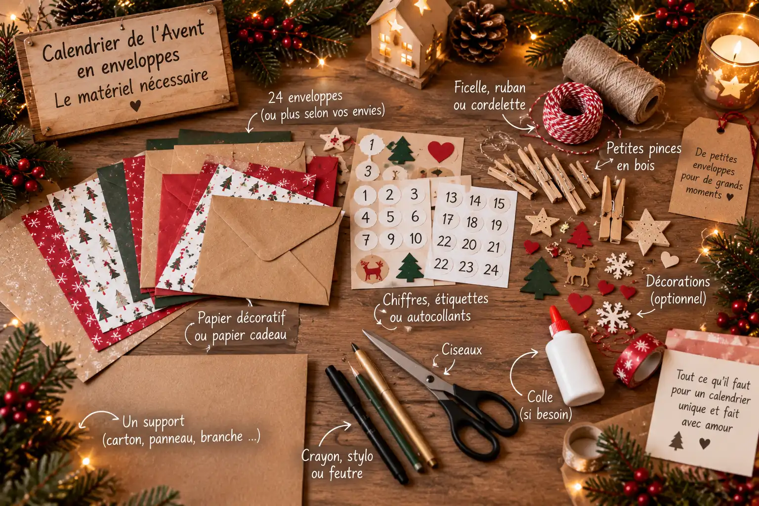 Matériaux Calendriers Avent Enveloppe
