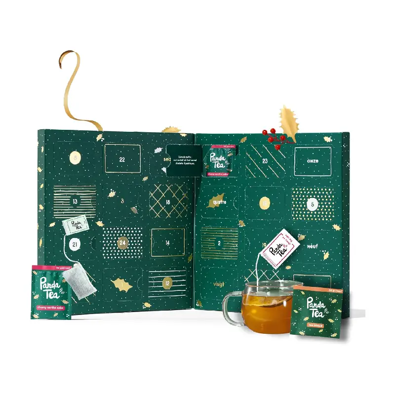 Calendrier De L'Avent 2025 Panda Roux — Décorations Acrylique 24 Jours à Suspendre, Idée Cadeau Noël Animaux Mignons