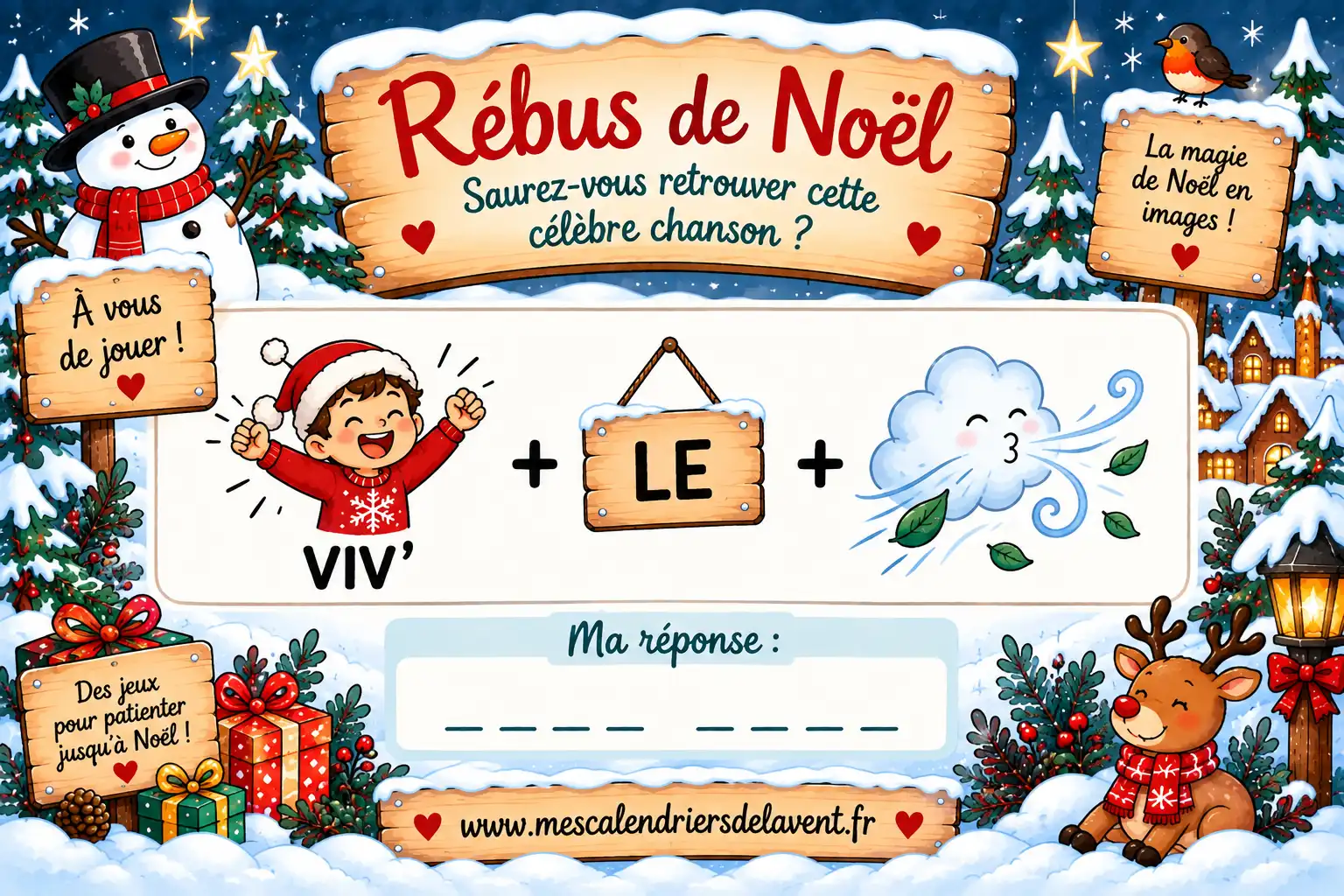 Rebus Noel Vive le Vent