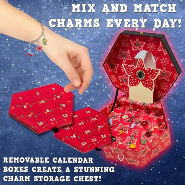 Stranger Things Calendrier de l'Avent Boite à Bijoux Charms